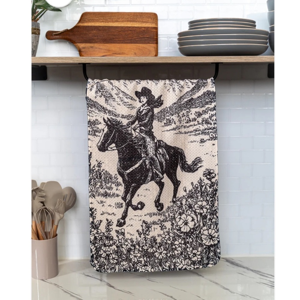 Loom Loom Meadow Cowgirl Tea Towel